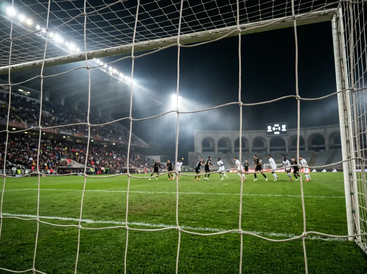 Portugees voetbalveld tijdens een avondwedstrijd met supporters en sfeerverlichting in het seizoen 2025/26